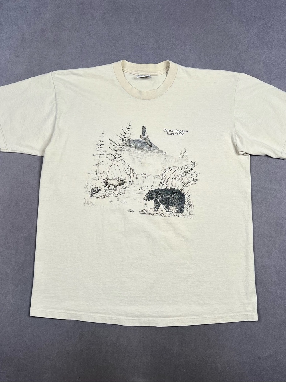 Vintage Nature Men's Cream Graphic T-Shirt